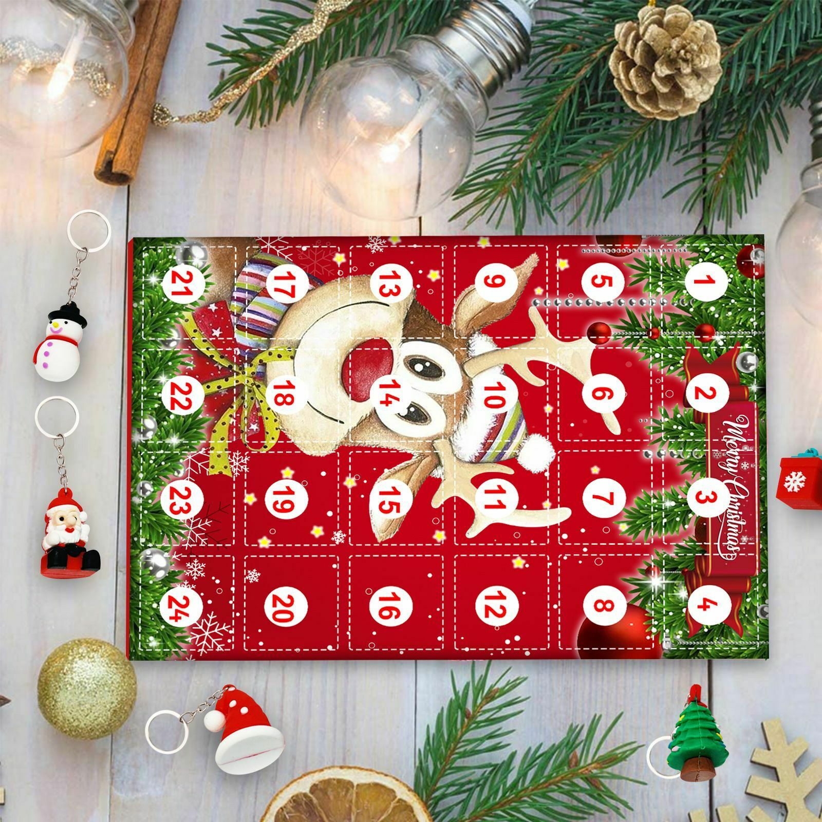 Lovely Figures Keychain Christmas Advent Calendar Christmas Theme Pendant
