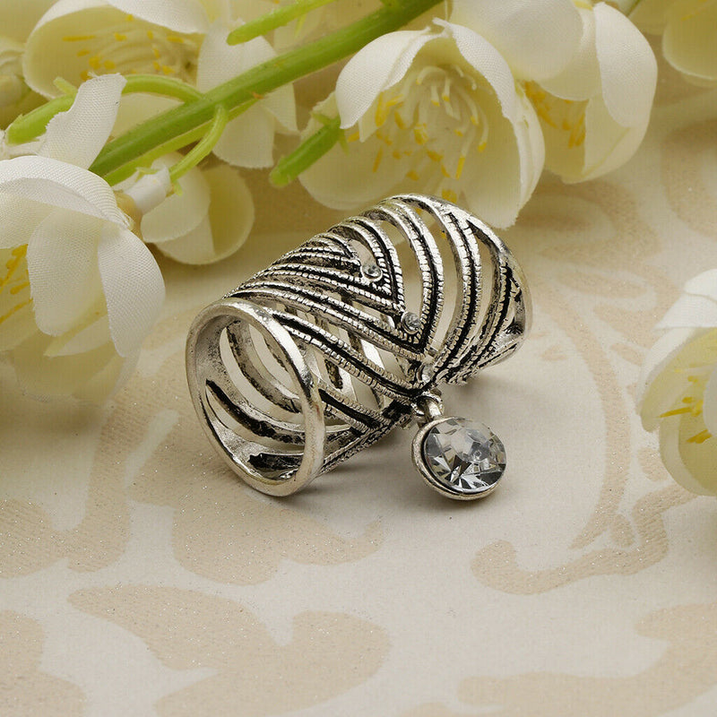 Elegant Charms Rhinestone Charms Silk Chiffon Scarf Rings Tube Buckle Holder