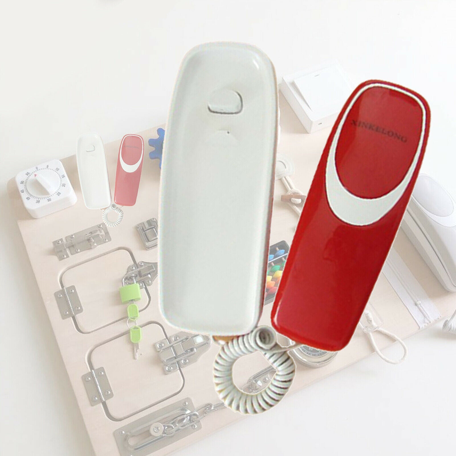 Child Busy Board DIY Accessories Telephone Landline Activity Board Montessori