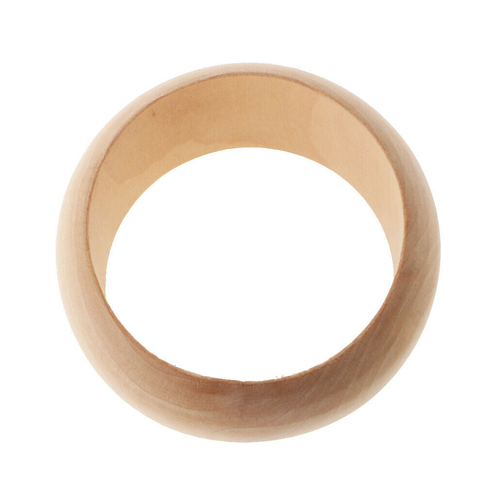 2pcs Wooden Round Bracelet Blank Bangle Jewelry Craft Wood Rings