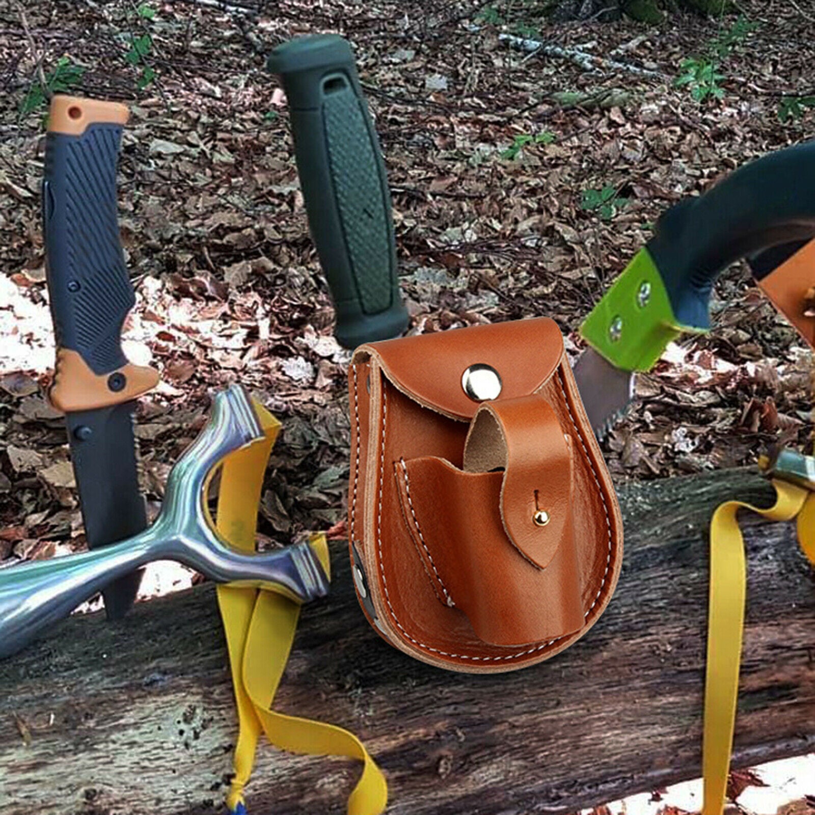 Outdoor Sports Steel Ball Package Leather Slingshot Bag Pouch Case Strap holster