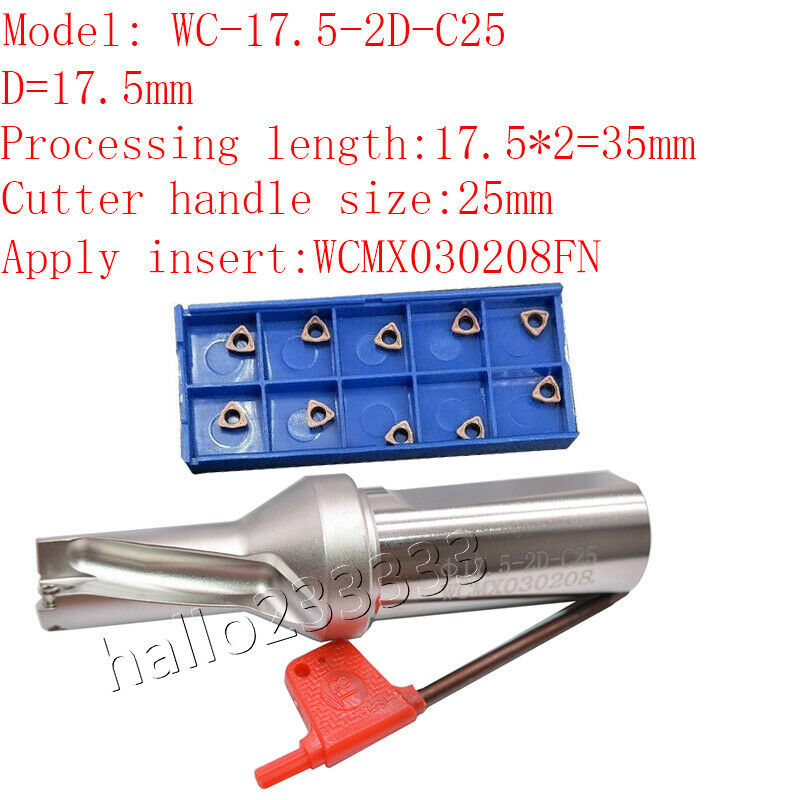 WPD175-C25-2D U drill /indexable drill/Φ 17.5mm C25-2D+WCMX030208 U drill insert