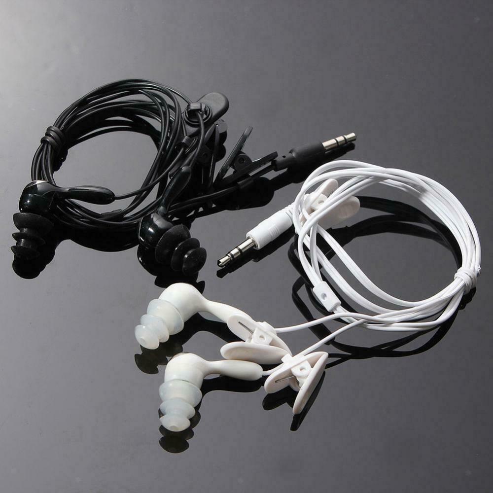 2X Waterproof Earbud In-Ear Earpiece Stereo Swimming for MP3 Radio iPod White