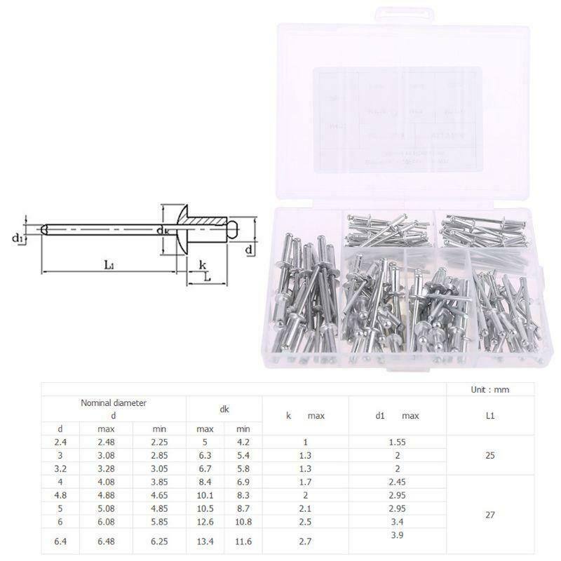 120Pcs/set M3.2*7/9/11 M4*8/10/13 GB12618 Aluminium Blind Rivets Nail Decoration