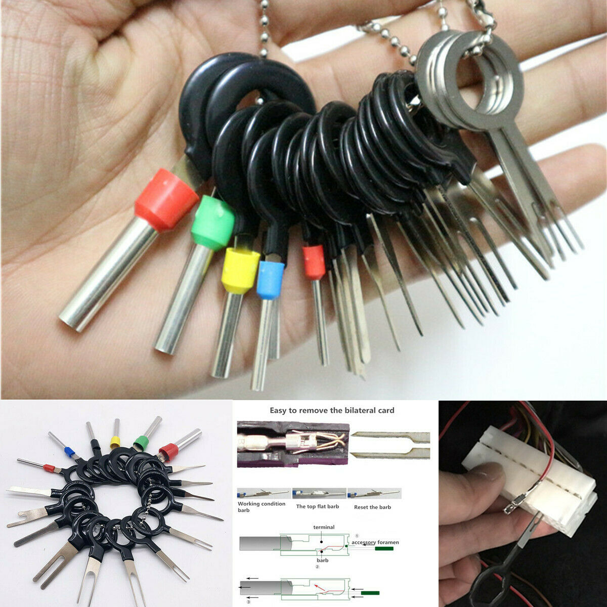 26Pcs Motorcycle Scooter Wire Connector Terminal Removal Pin Extractor Tools Kit