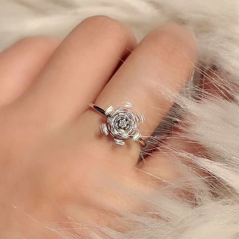 Snowflake Rings Rotating 2020 Fashion  for Women Creative Finger Spinning.l8