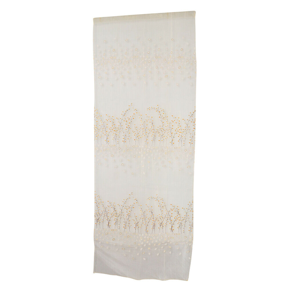 1 Panel Plum blossom Embroidered Voile Blockout Curtains  Yellow_100x270cm