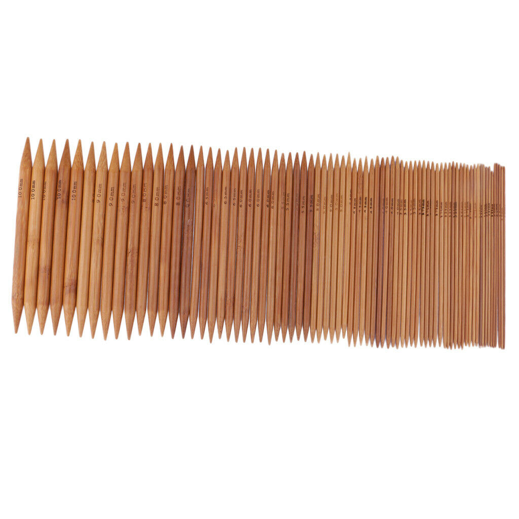75 Pieces 15cm/6inch Double Pointed Knitting Needle Kit Carbonized Bamboo Knit