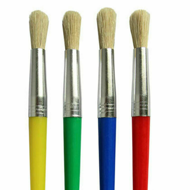 Childrens 4x Non Spill Paint Pots For Kids Assorted Coloured Lids Art and Crafts