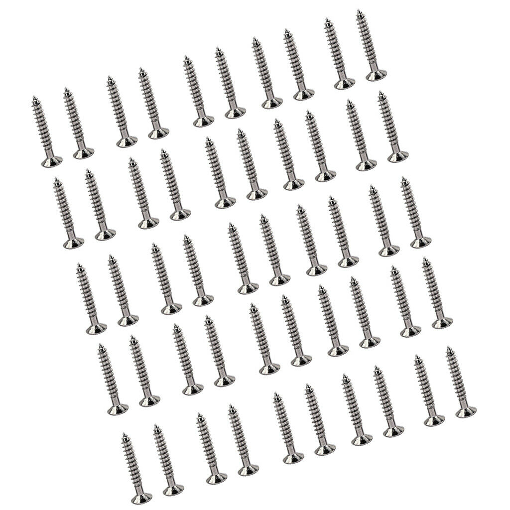 50 Pack Nickel Guitar Bridge Screws Tremolo Bridge Mounting Screws 3.5x25mm