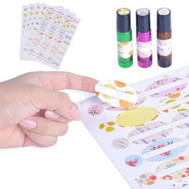1 Sheets Essential Oil Bottle Vial Cap Stickers Labels Coated Cap Round D.l8