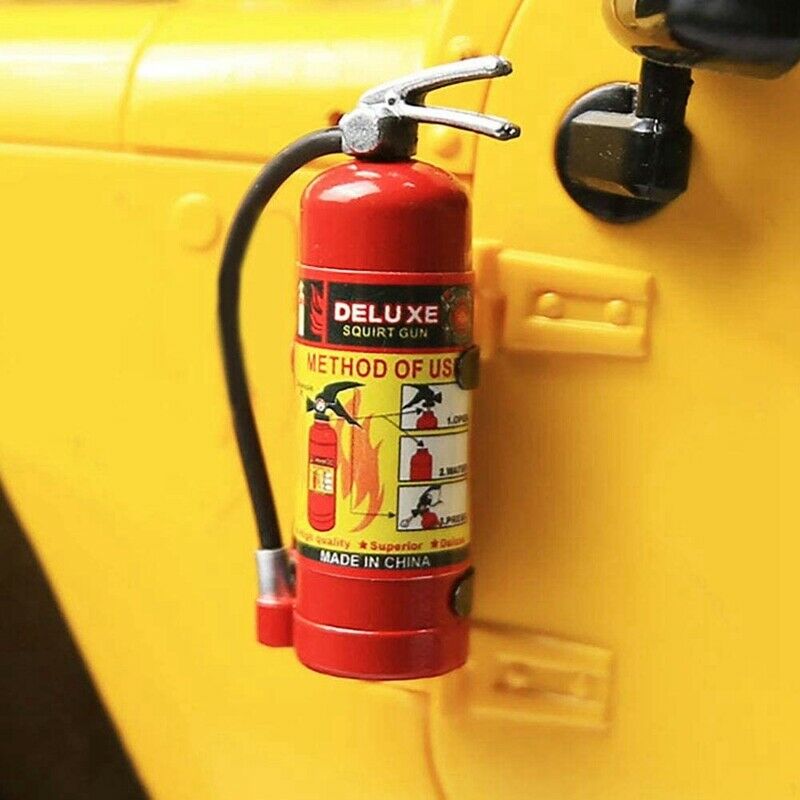 2X(RC Decoration Metal Mini Fire Extinguisher for 1/10 RC Cler Axial SCX10 P3M2)