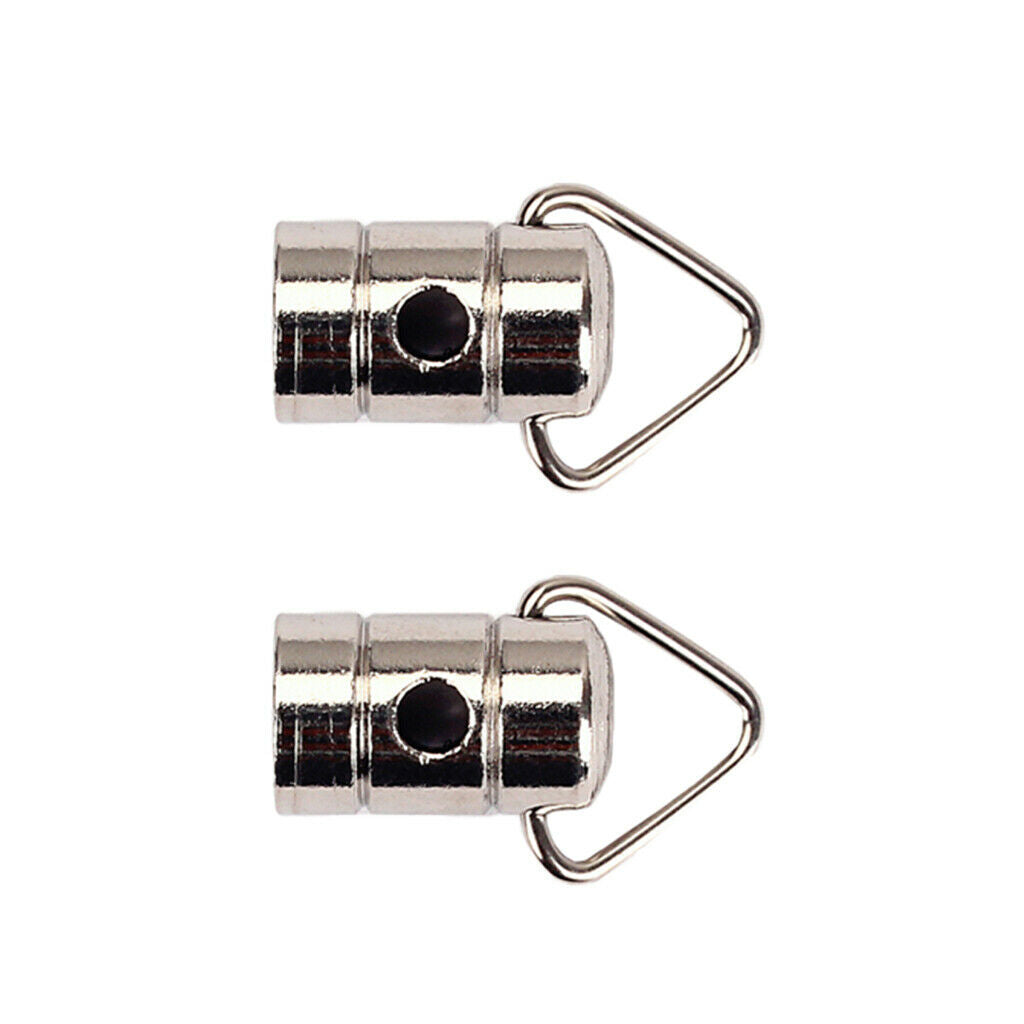 2Pieces Hard Large Banjo Strap Hooks Musical Instrument Replacement Nickel