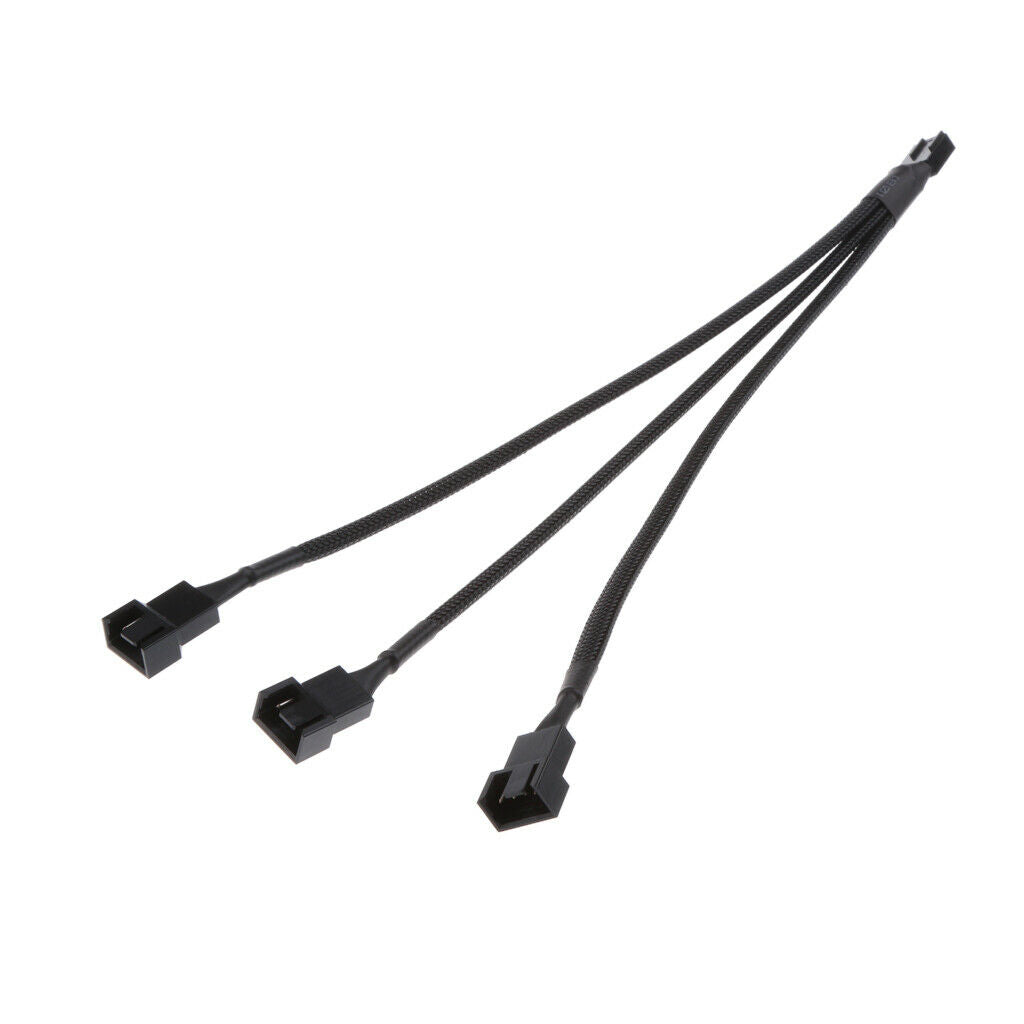 2pcs 4Pin PWM to 3x 3pin/4Pin Fan Splitter Power Cable Line Sleeved Braided