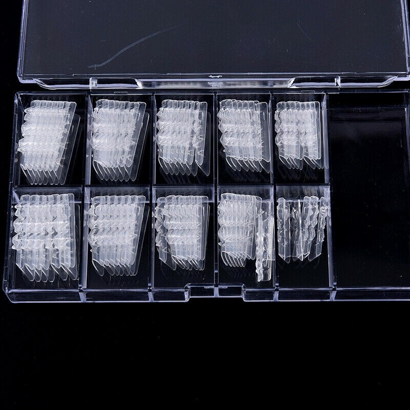 100PCS French Style False Nails Coloured Glaze Transparent Crystal Nail Mold TL