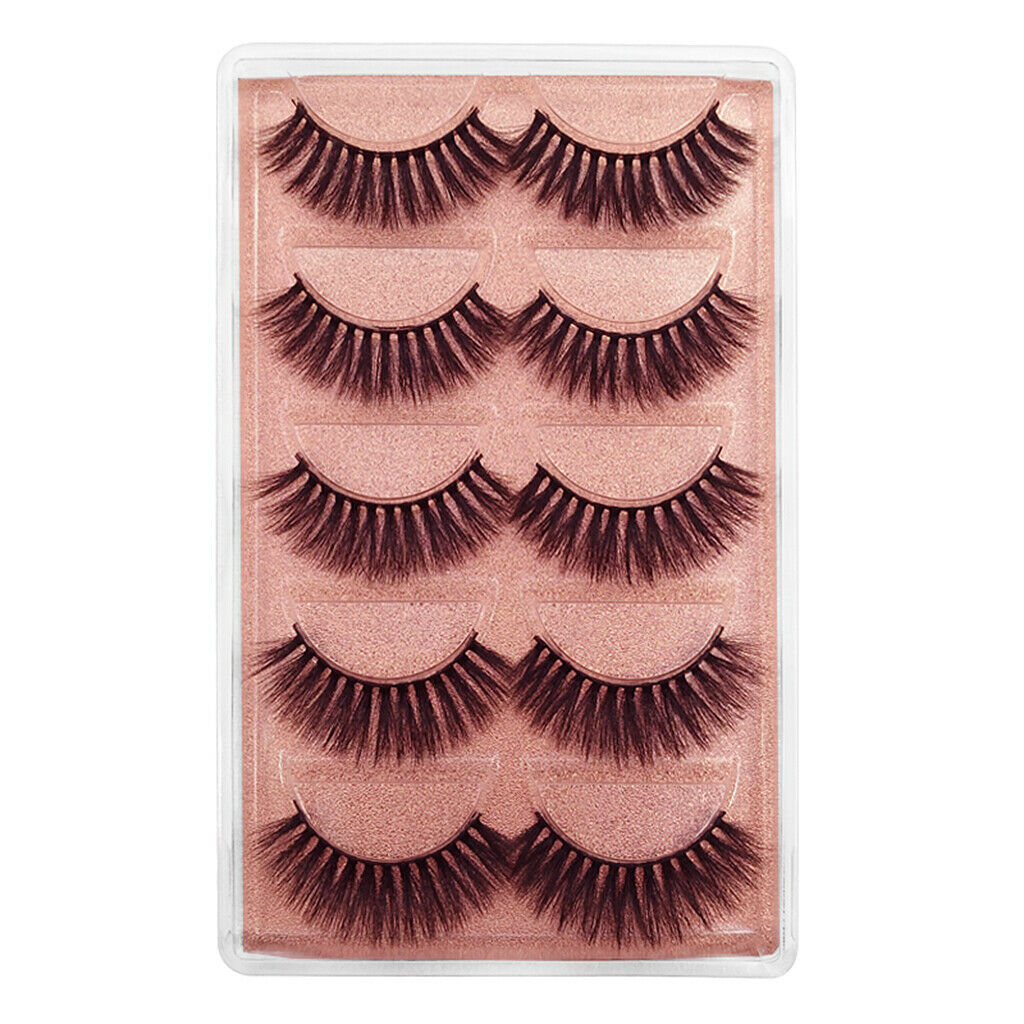 5 Pairs Mink Long Messy Cross Thick False Eyelashes for Lash Extension G904