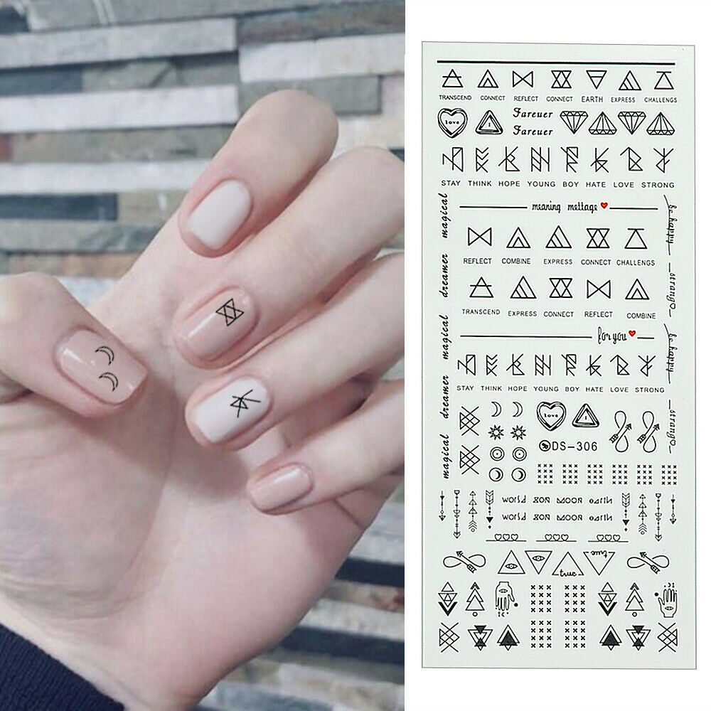 Nail Art Water Decals Transfer Stickers Letter Manicure DIY Tips Nails Decor NEW