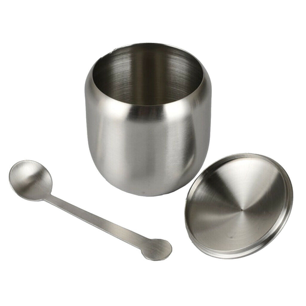 Stainless Steel Spice Jar with Spoon, Salt Pepper Shakers Seasoning Jar Barbecue
