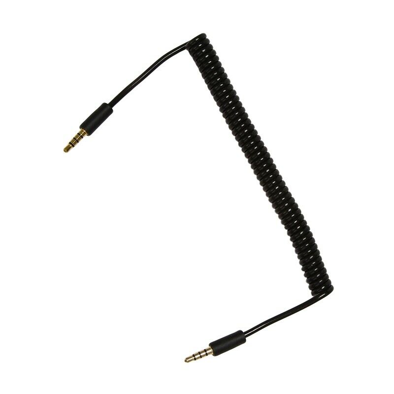 3.5mm Male to Male Jack 4 Pole Extension Aux Audio Coiled Spiral Cable 1.5M U9L9