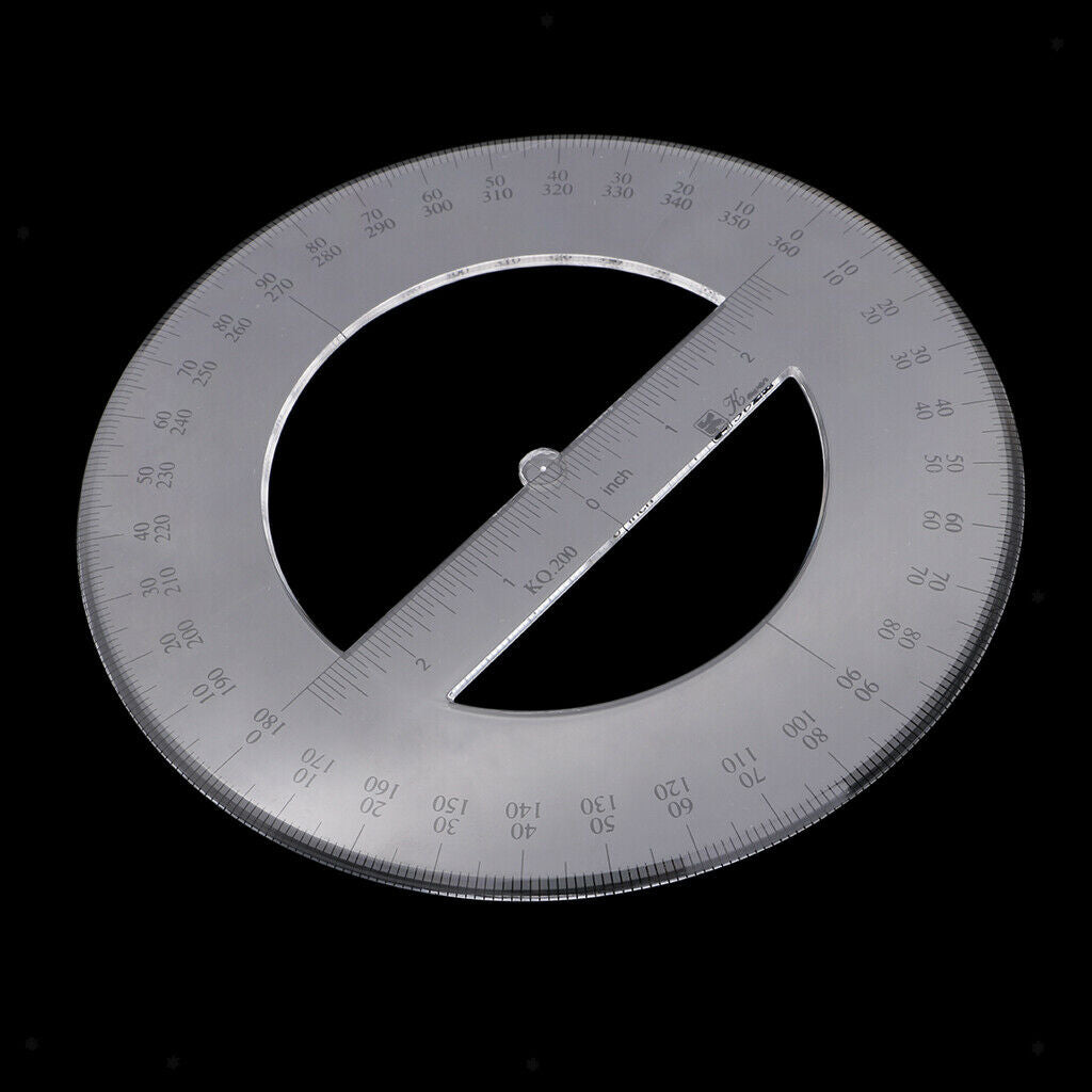 Protractor 360 Degree Acrylic Stationery Drawing Rule Circular Trigonometry 360