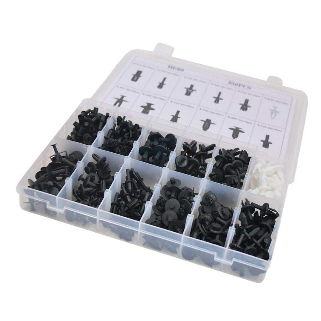 350 Pack Mixed Car Body Push Pin Rivet Fasteners Door Hood Fender Fastener