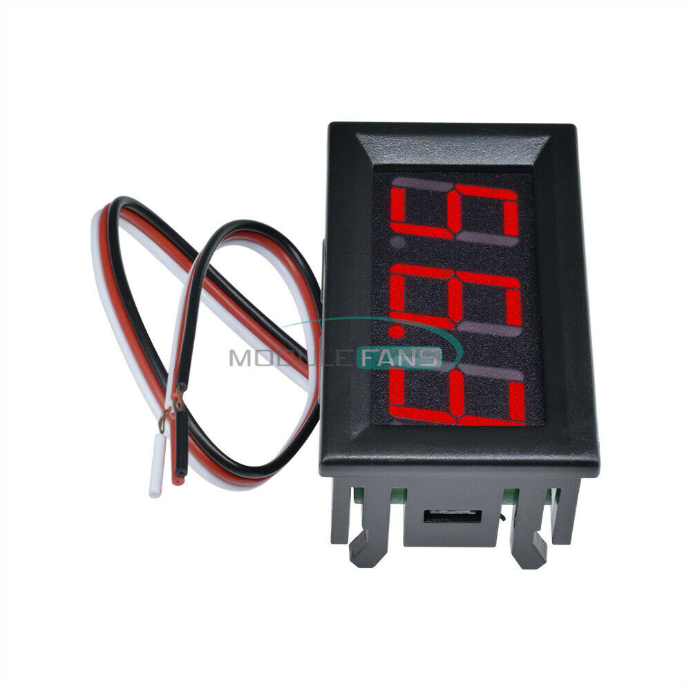 2PCS DC0-99.9V 3-Wire LED Panel Meter Mini Digital Voltmeter Red Display