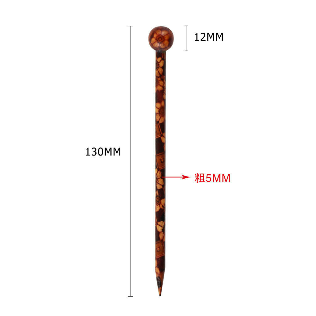 16 Wooden Hair Sticks Straight Hair Chopsticks Hairpin for Women Ladies 13cm
