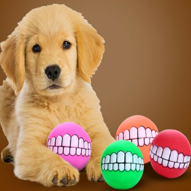 Rubber Dog Toys Squeaky Cleaning Tooth Dog Toys Ball Bite Resistant Pet S.l8