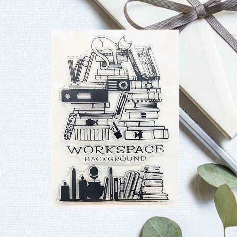 Workspace Background Silicone Clear Seal Stamp DIY Scrapbooking Embossing Photo