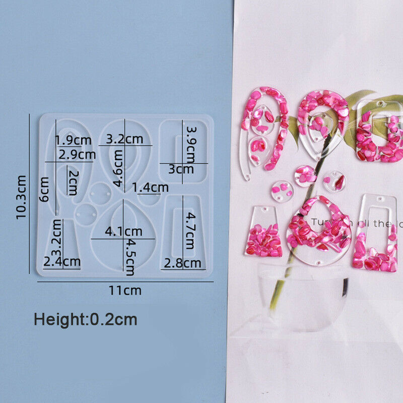 DIY Crystal Epoxy Mold Pendant Silicone Mold Keychain Listing Jewelry Res.l8