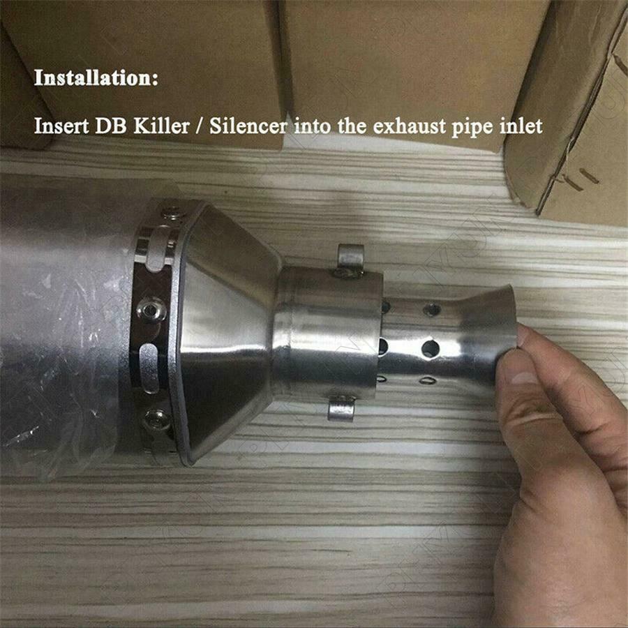 2.4 Inch Motorcycle Exhaust Pipe Silencer Stainless Steel Removable Muffler 1x