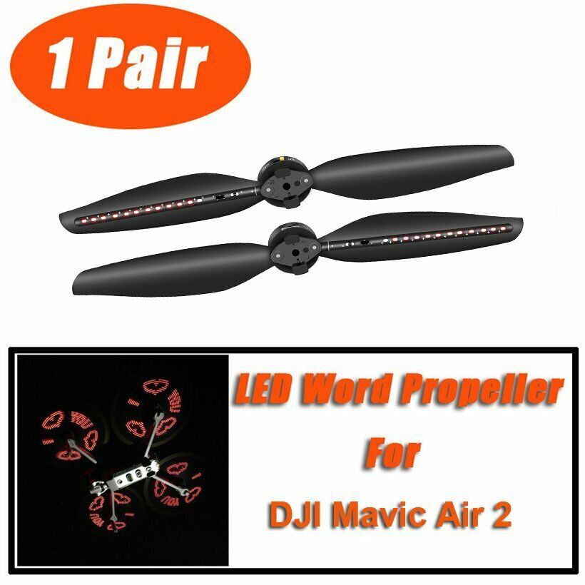 1 Pair Programmable LED Flashing Word Propellers Props for DJI Mavic Air 2 / 2S