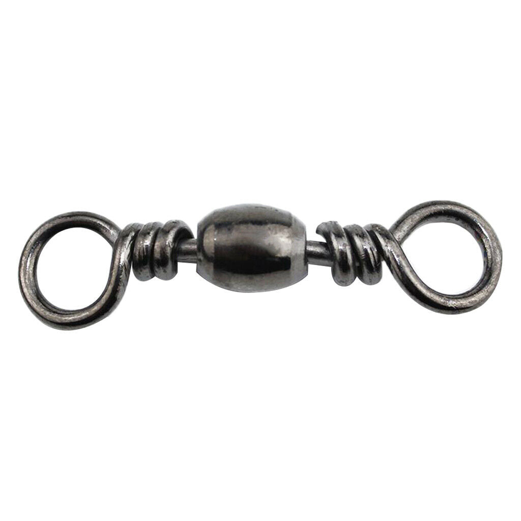 100 Pieces Rolling Barrel Swivels Bearing Hook Ring Fishing Accessories 28mm