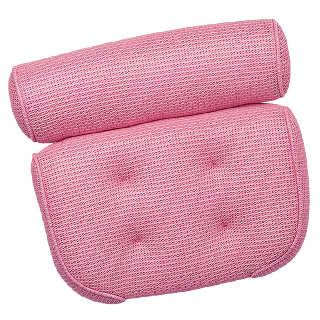 Suction Up Bathtub Bath Pillow Non-Slip Neck Head Rest Cushion SPA Pillow