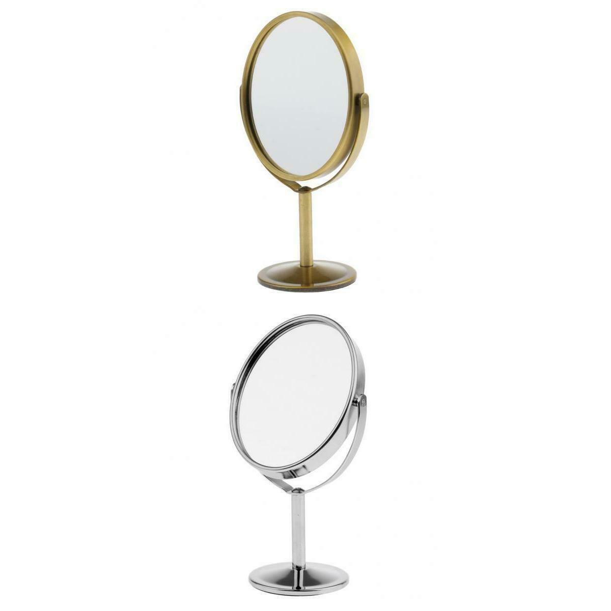 2 lot Double Sided Oval Normal Makeup Cosmetic Shaving Mirror w/ Metal Frame