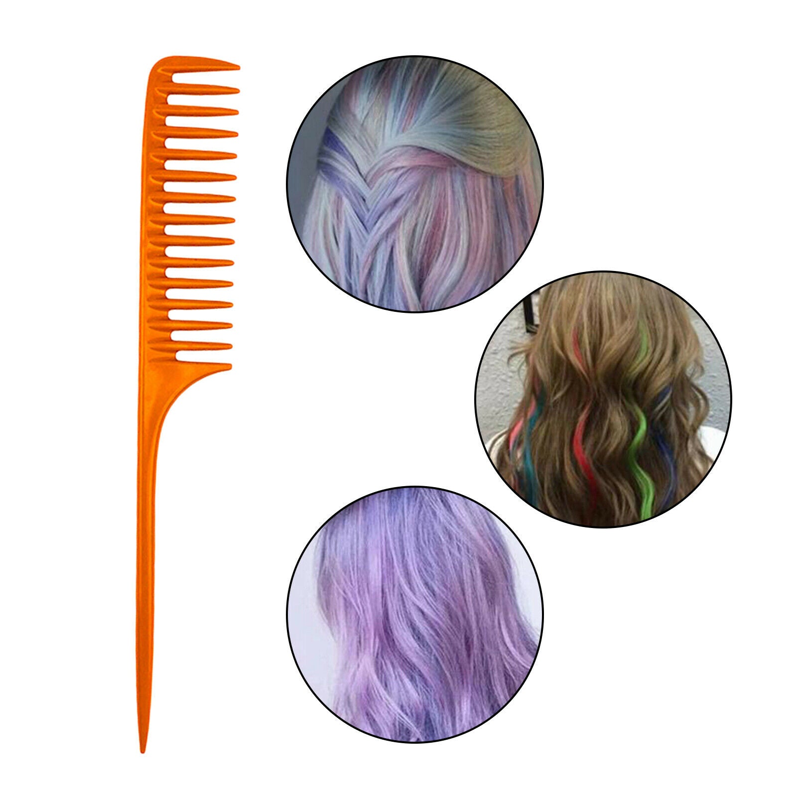 Wide Tooth Rat Tail Comb Professional Styling Comb for Women Men Anti Static