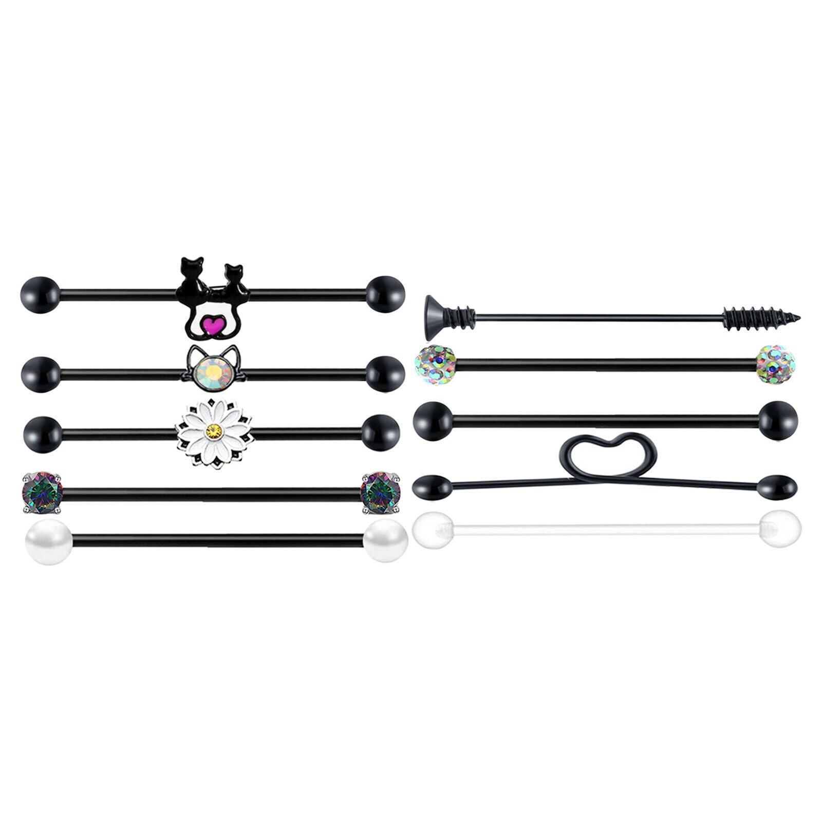 Industrial Barbell Earrings Nonallergenic Lip Rings Labret for Women Men