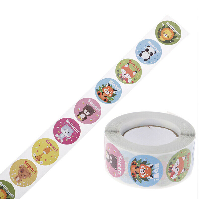 500pcs Teacher Reward Stickers Cute Animal Stickers School Motivational S.l8