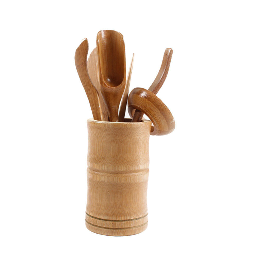 6 Pieces Bamboo Chinese Gongfu Tea Ceremony Utensils Scoop Needle Tools Set