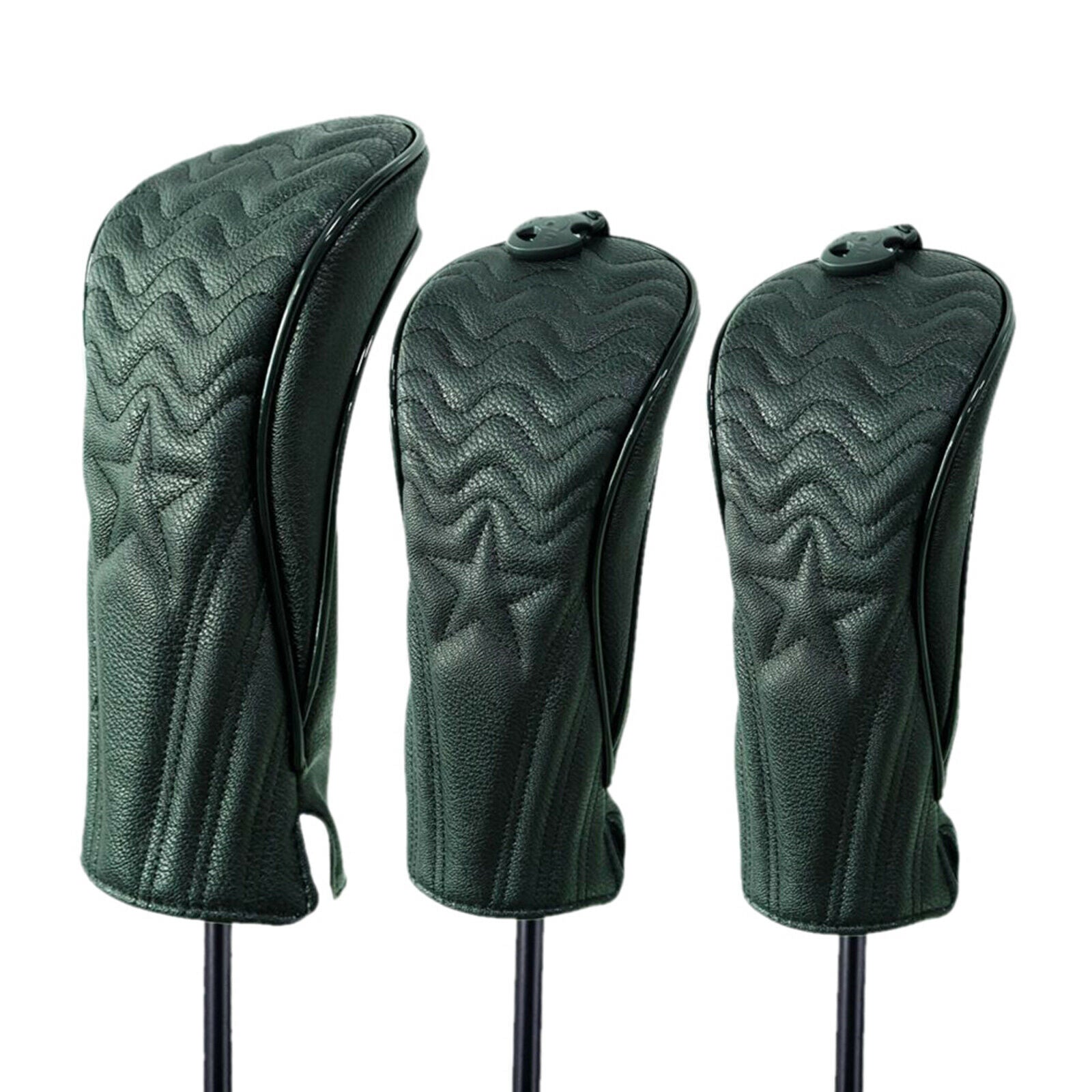 3Pcs 3x Golf Wood Headcover Durable Star Pattern Drivers Covers Utility Club