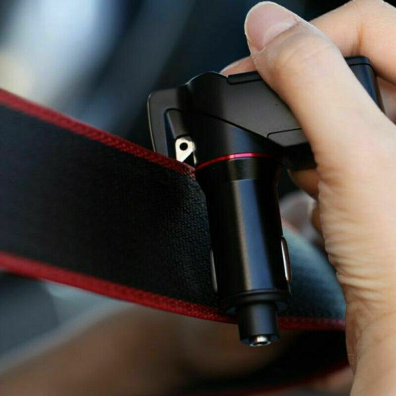3 In 1 Car Truck USB Emergency Tool Window Braker Seat Belt Cutter USB Chager 1x