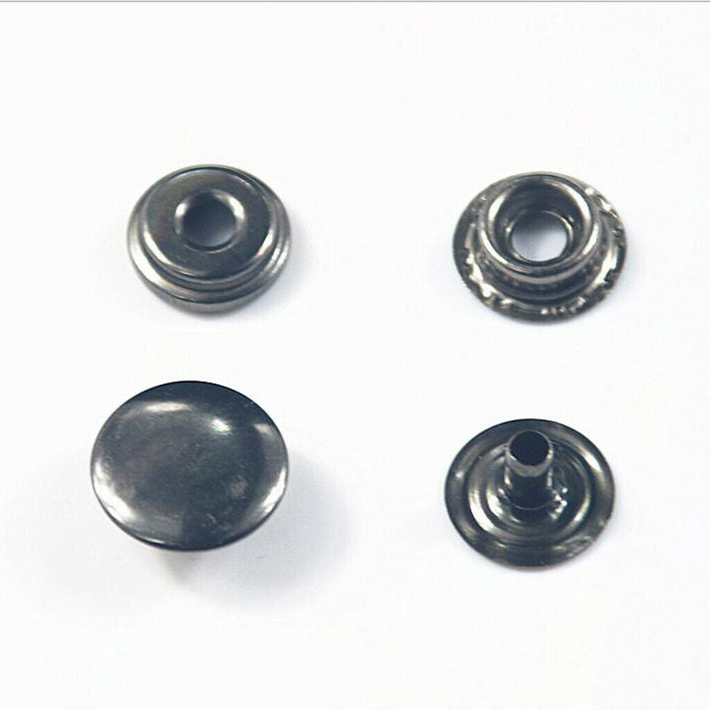 50Sets Snap Fasteners Press Stud Button Leather Craft Coat Down Jacket Bag