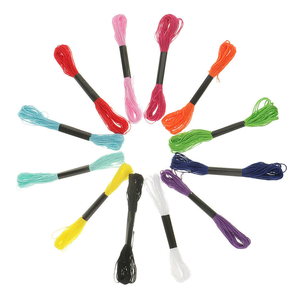 12 Color Embroidery Thread Cross Stitch Threads Bracelets Floss Crafts Floss