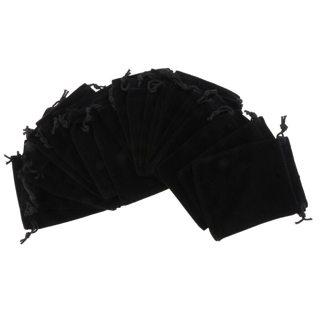 20 Pcs Velvet Jewelry Accessories Pouch Gift Bag 5 Color S/M/L Black M
