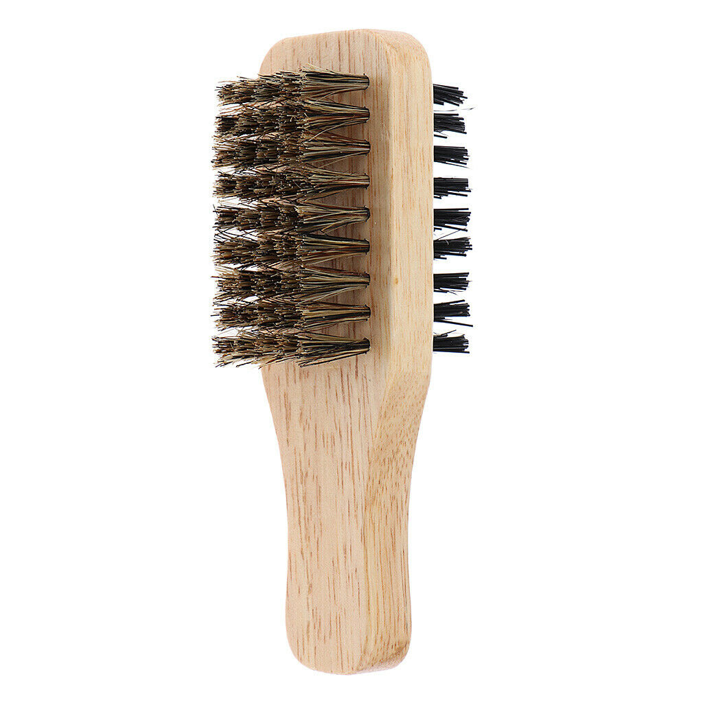 4Pcs Dual Sides Bristles Beard Detangling Cleaning Brush w/ Wood Handle