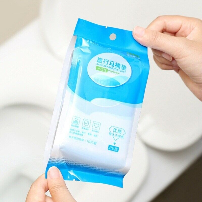 10Pcs/Pack Disposable Toilet Seat Cover Paper Pad Bathroom Travel Accessory New