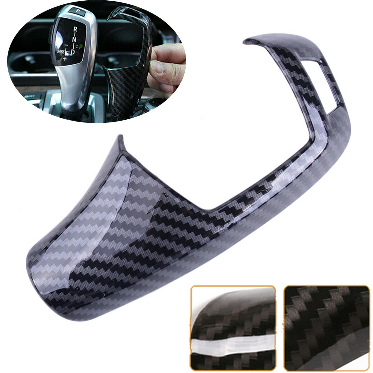Carbon Fiber Style Car Gear Shift Protection Cover For BMW 5 Series F10 GT 11-17