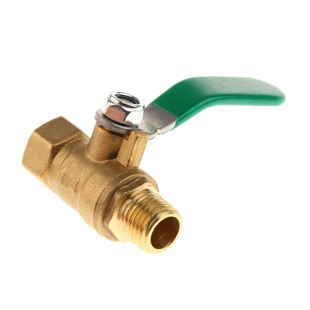 1/4" Female & Male BSP Brass Ball Valve Full Port Lever Shut-Off Handle