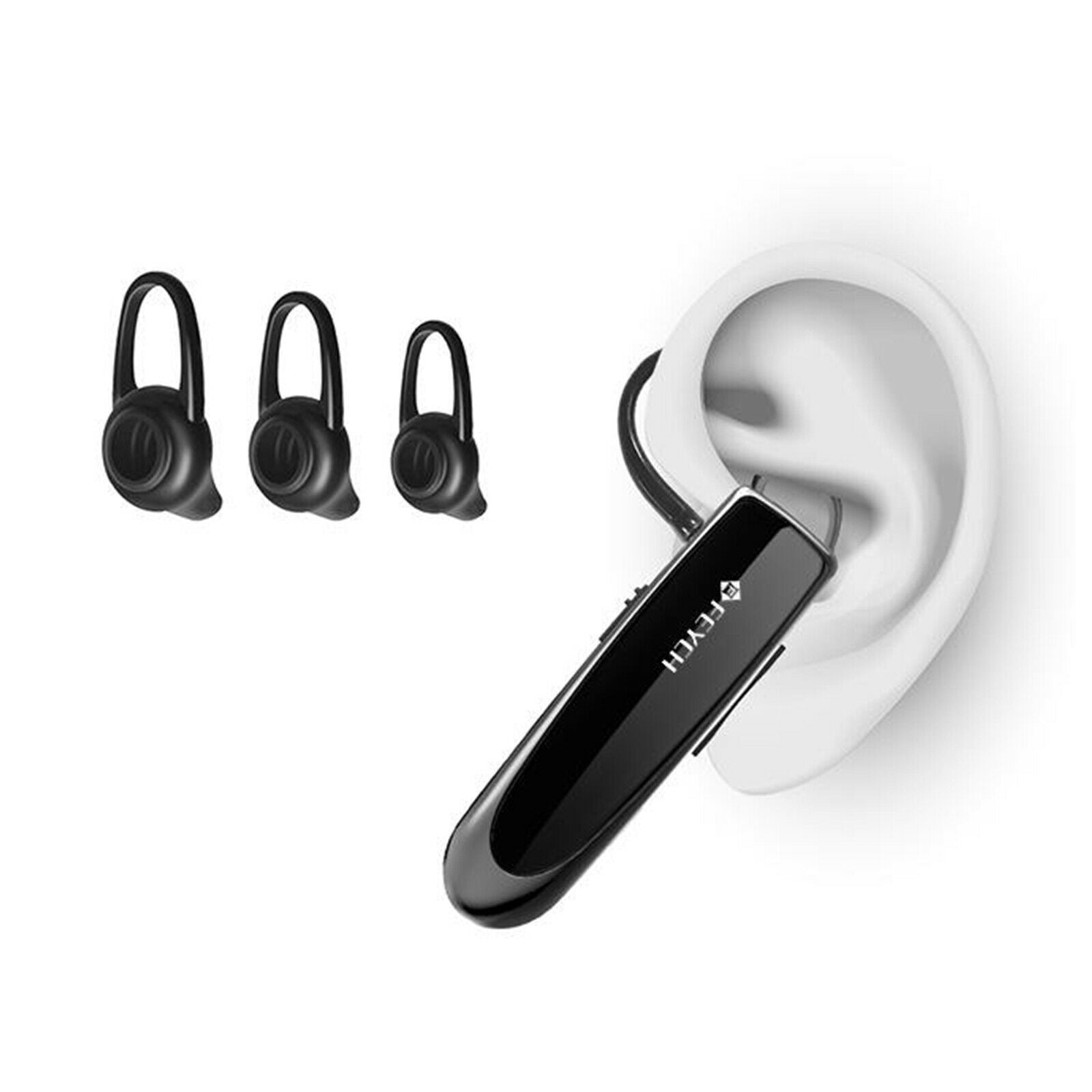 Bluetooth5.0 Single Earhook Ear-hook Noise Cancelling Stereo With Mic Black