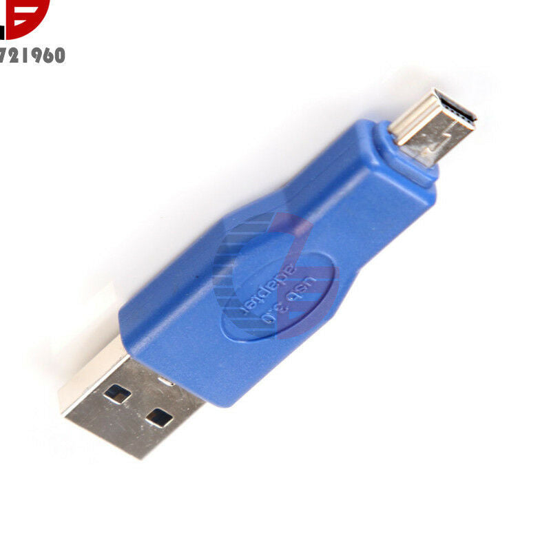 Blue USB 3.0 Male to Mini Male 10Pin M/M Data Cable Adapter Connector
